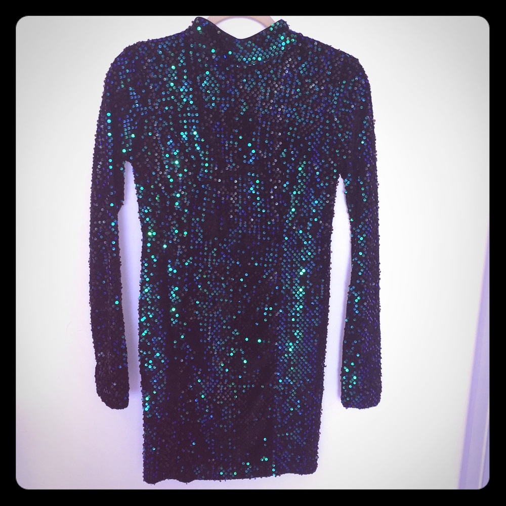 Nasty Gal Dark Iridescent Sequin Dress